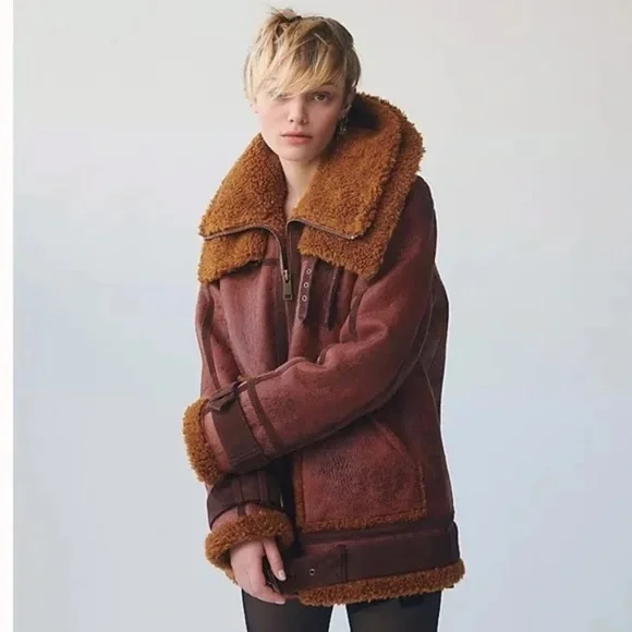 Free People We the Free Maverick Shearling Jacket XS